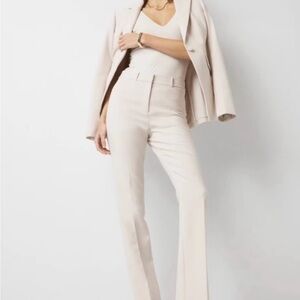 White House Black Market Size 12R Cream perfect form contour bootcut pants